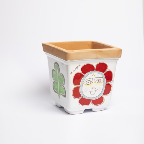 Handmade Ceramic Vase de simone pottery Sun Folk VSPQSOL Handmade Ceramic Vase de simone pottery Sun Folk VSPQSOL